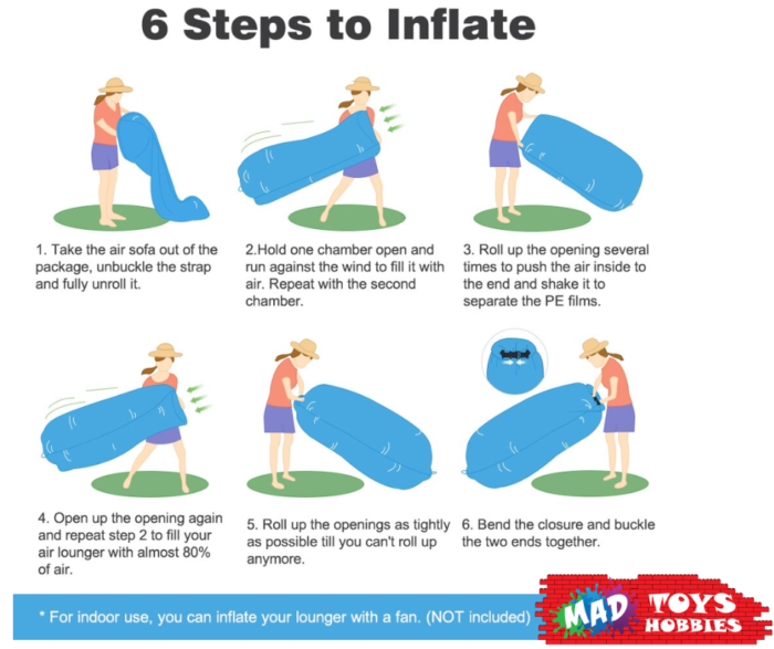 air sofa inflating procedure