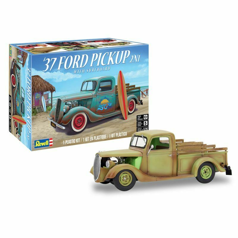 REVELL 1937 FORD PICKUP STREET ROD WITH SURF BOARD 1/25 - 14516
