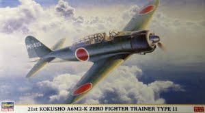 21st Kokusho A6M2-K Zero Fighter trainer type 2 1/48 Hasegawa - 09855