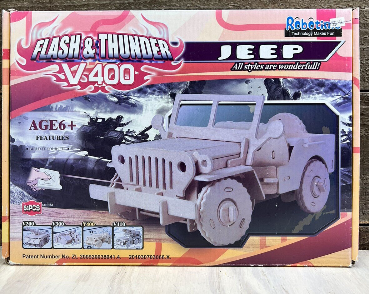 Flash and Thunder v 400 jeep WOODEN MODEL