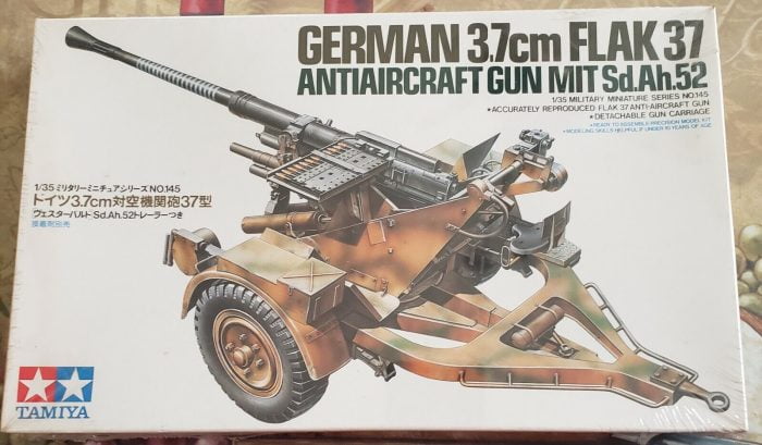 German 3.7cm FLAK 37 antiaircraft gun MITsd.ah.52 1/35 tamiya- 35145