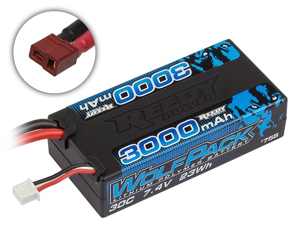 Reedy WolfPack LiPo 3000mAh 30C 7.4V Shorty with T-plug