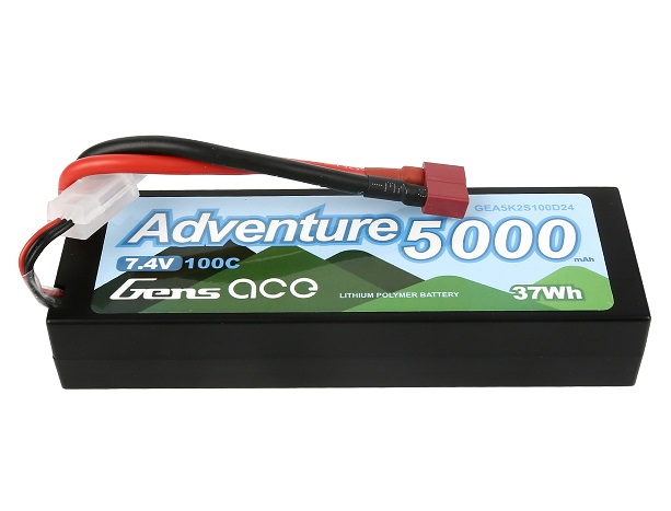 Adventure Lipo 2S 5000mAh 7.4V 100C Hardcase Deans