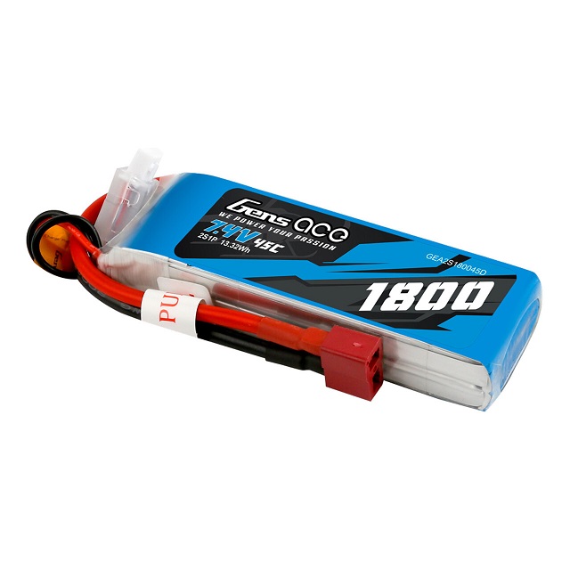 Gens Ace 2S 1800mAh 7.4V 45C Softcase LiPo Deans