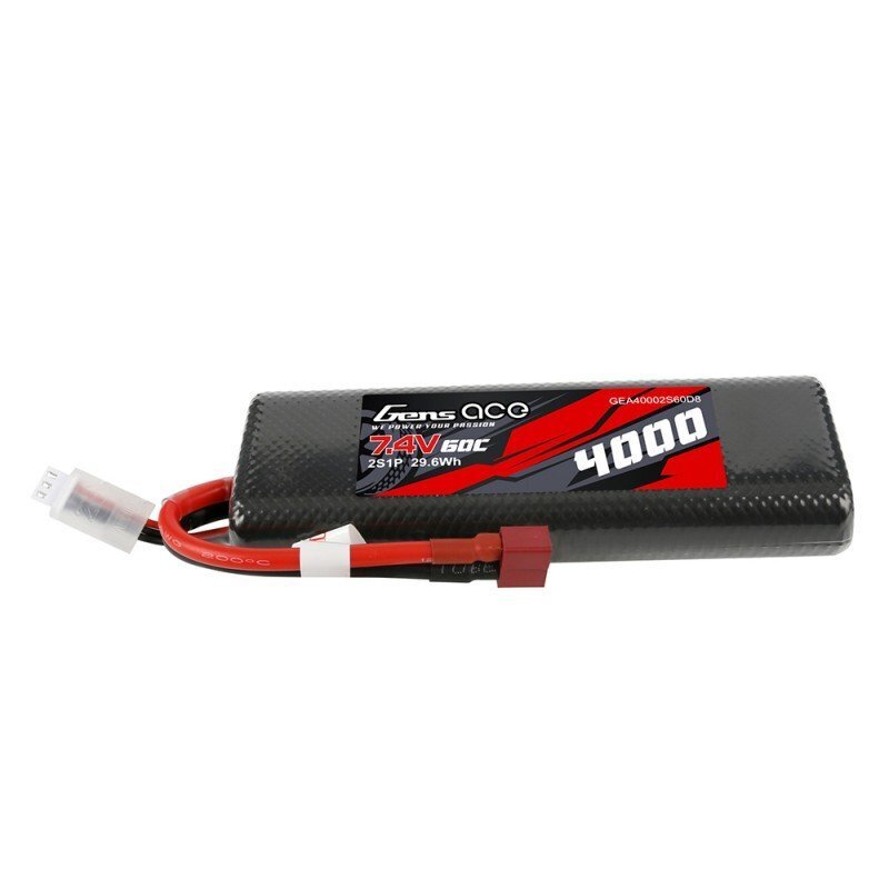 Gens Ace LiPo 2S 4000mAh 7.4V 60C Oval Hardcase Deans