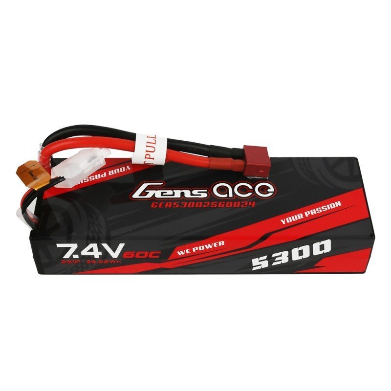 Gens Ace LiPo 2S 5300mAh 7.4V 60C Hardcase Deans