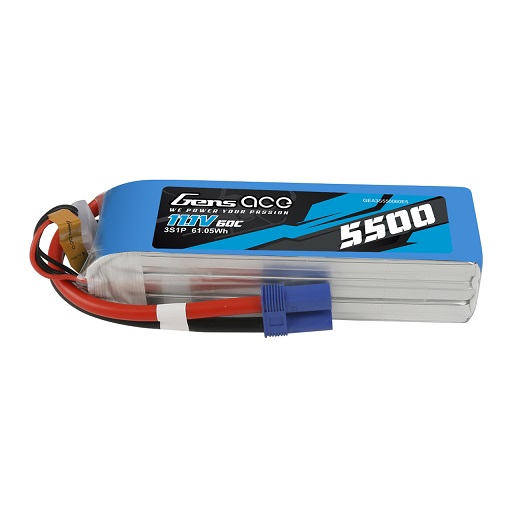 Gens Ace LiPo 3S 5500mAh 11.1V 60C Softcase EC5