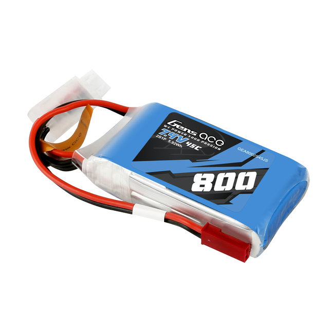 Gens Ace Lipo 2S 800mAh 7.4V 45C Softcase JST