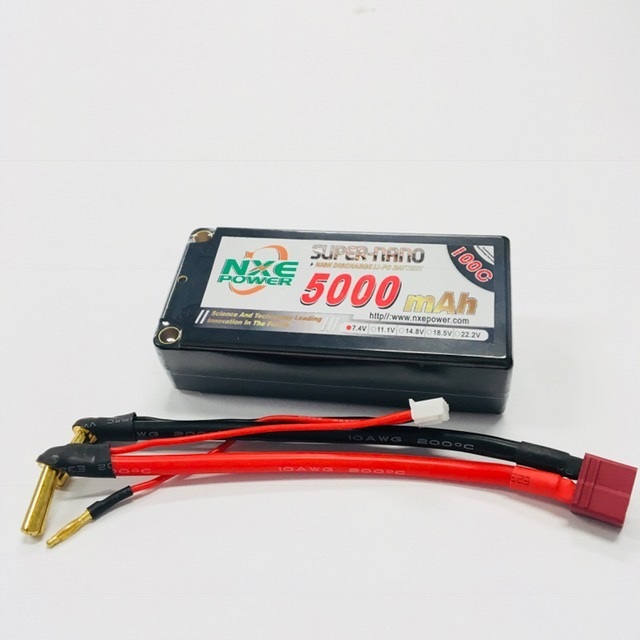 NXE 7.4v 5000mah 100c Shorty HC 5mm Dean