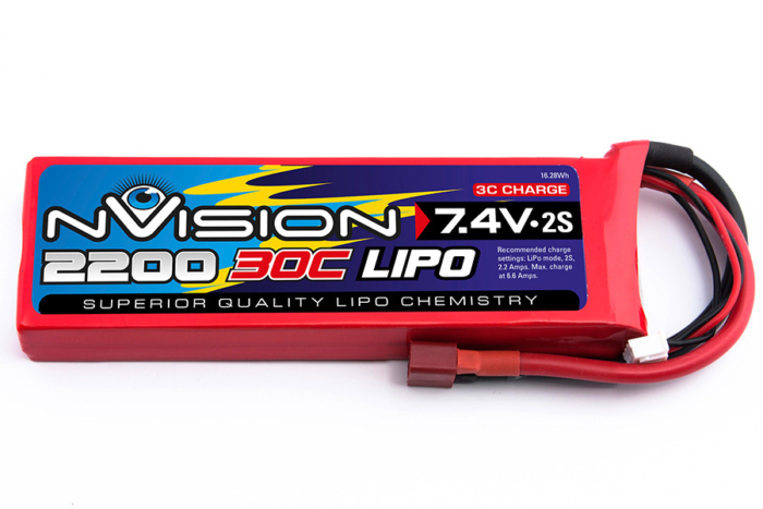 nVision LiPo 2s 7.4V 2200 30C W/Deans